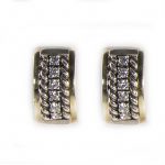 Brincos torcido, prata 925% e ouro 9kl