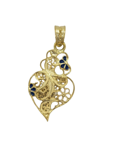 Medalha coração de viana com esmalte